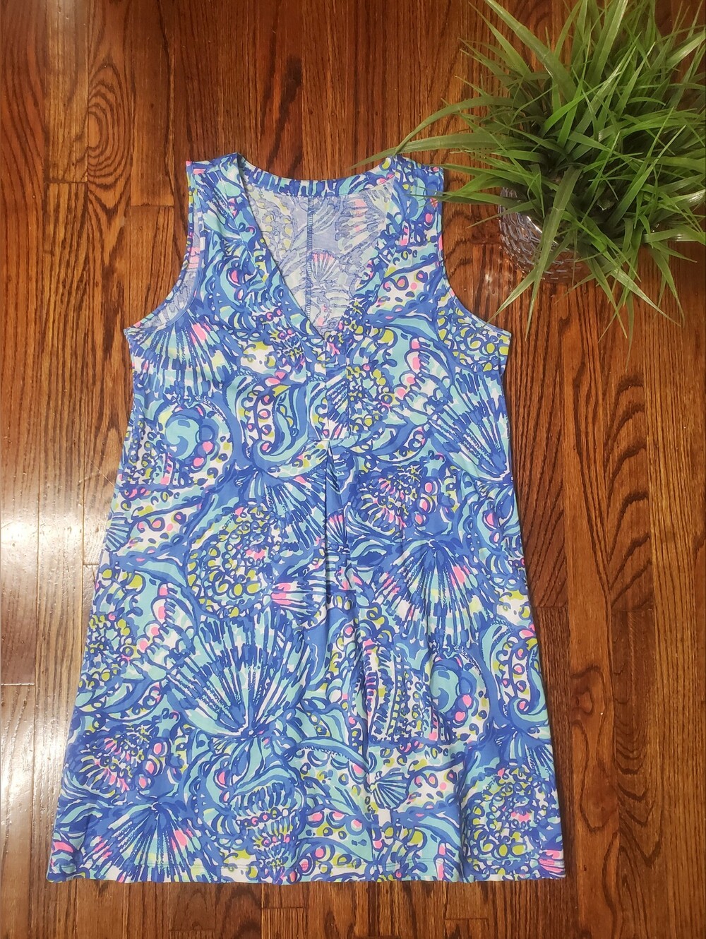 Lilly Pulitzer Amina Swing Dress Brilliant Blue Ceviche Size S 100% Pima Cotton - Picture 11 of 15